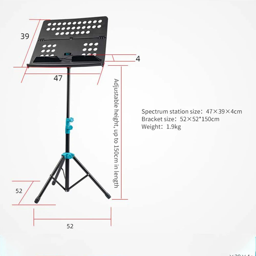JOYO GSS-01 Folding Music Sheet Stand Detachable Aluminum Alloy Tripod Music Stands Holder Height Adjustable with Carrying Bag
