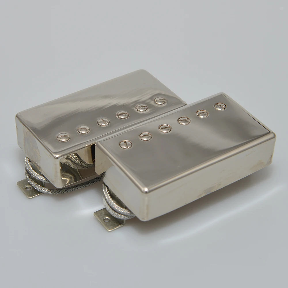 MiniGuitarBR Guitar Parts - Alnico V GB59 Humbucker Pickup Set Chrome Gold for GB Electric Guitar