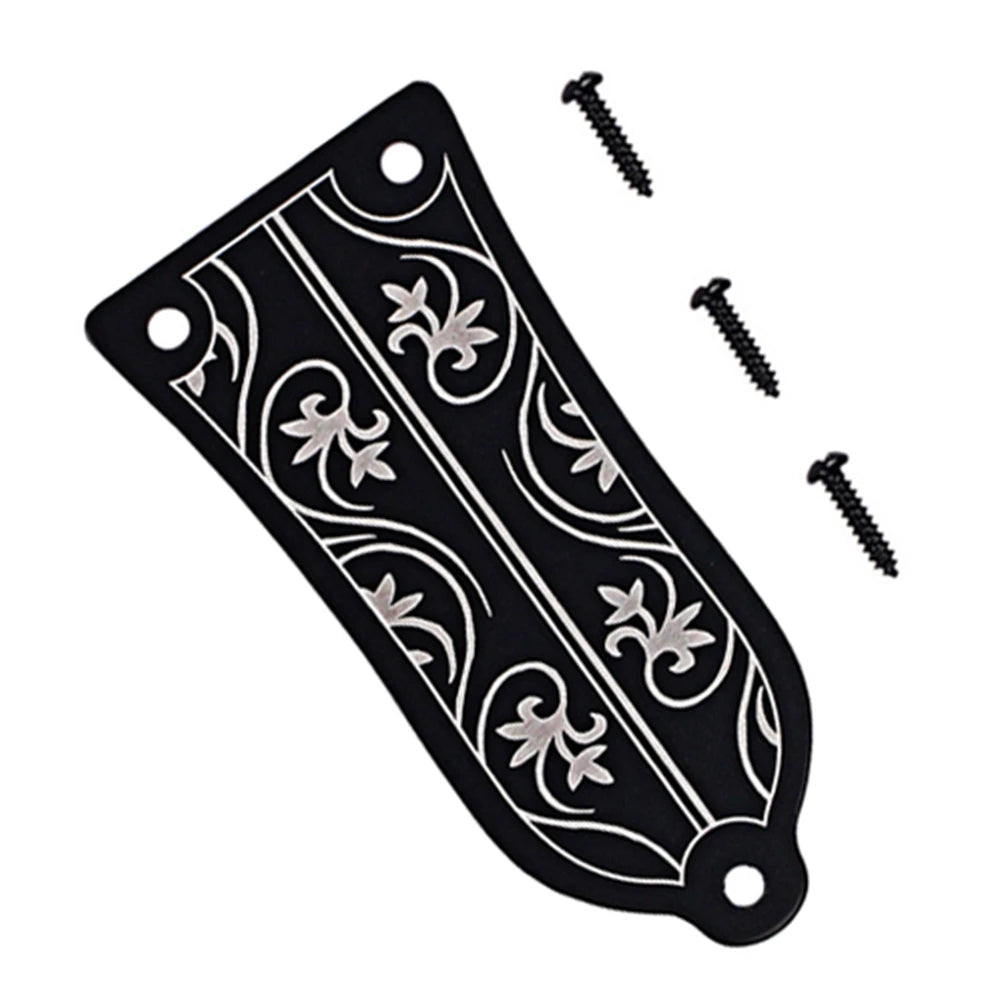 MiniGuitarBR Guitar Parts - Guitar Truss Rod Cover GR34 Truss Rod Shape Case for Electric Guitar Les Paul Epiphone (Black)