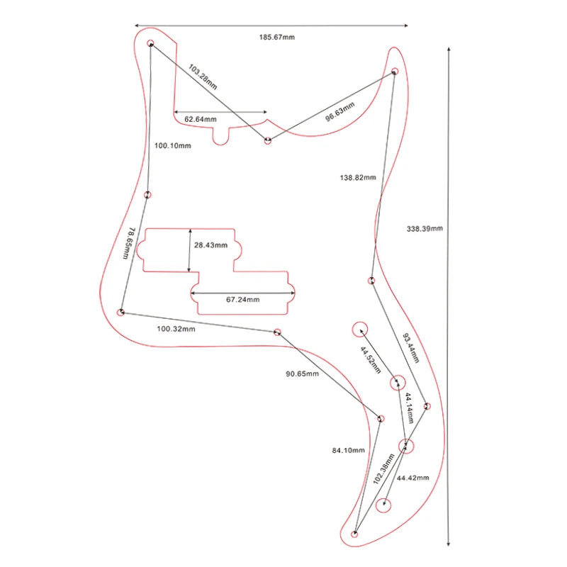 MiniGuitarBR Guitar Parts - For US Fender Precision Deluxe Bass Guitar Pickguard Multicolor Selection