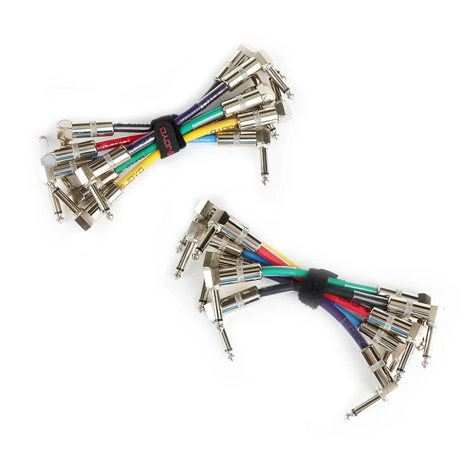 JOYO CM-11 Colorful Connection Cable Kit 6.35mm Angle Plug for Guitar Bass Effect Pedal 6PCS/lot Guitar Pedal Cable Connect