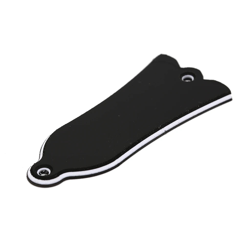 MiniGuitarBR Guitar Parts - 1PC 2Holes Bell-shaped PVC Truss Rod Cover Plate Scroll Plate for LP SG Flying V ES Guitar Black