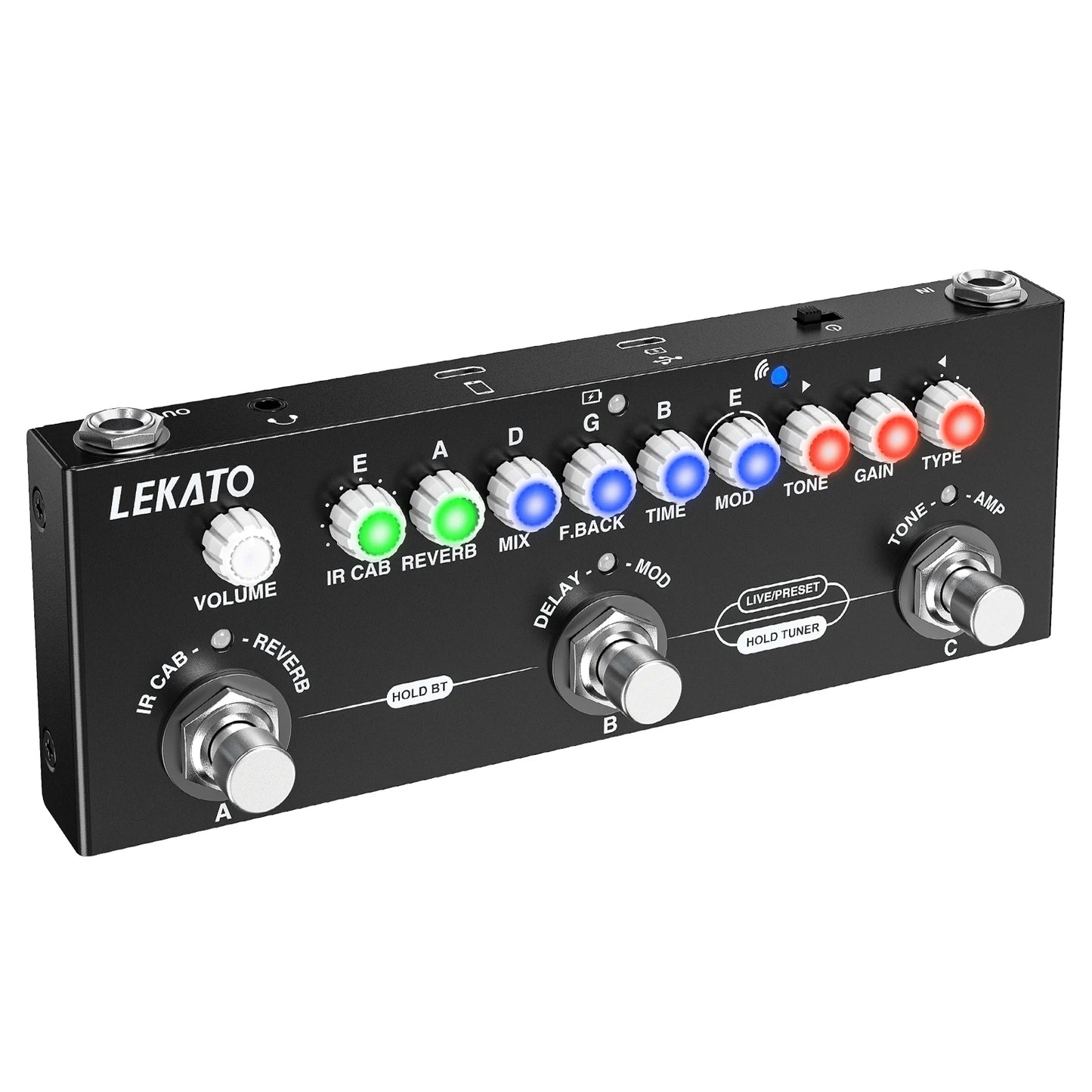 Lekato Cube Baby Multi Effects Pedal Electric Guitar Effect Pedal Chorus Tremolo Delay 8 Ir Cabinets Simulation Phaser Effect