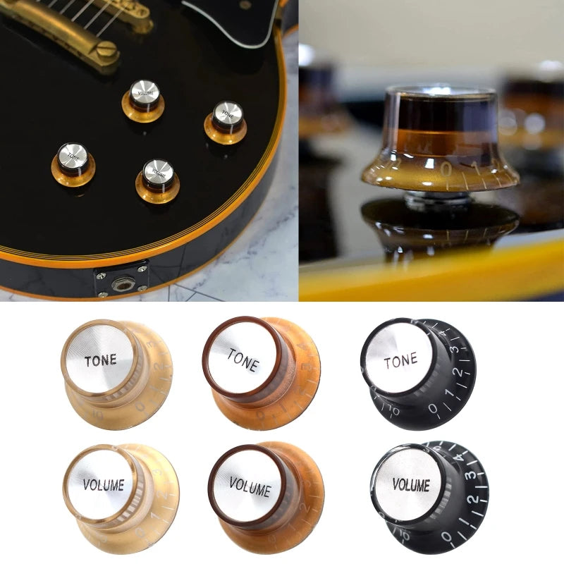 MiniGuitarBR Guitar Parts - Volume Tone Electric Guitar Speed Control Knob Potentiometer Knobs for LP SG