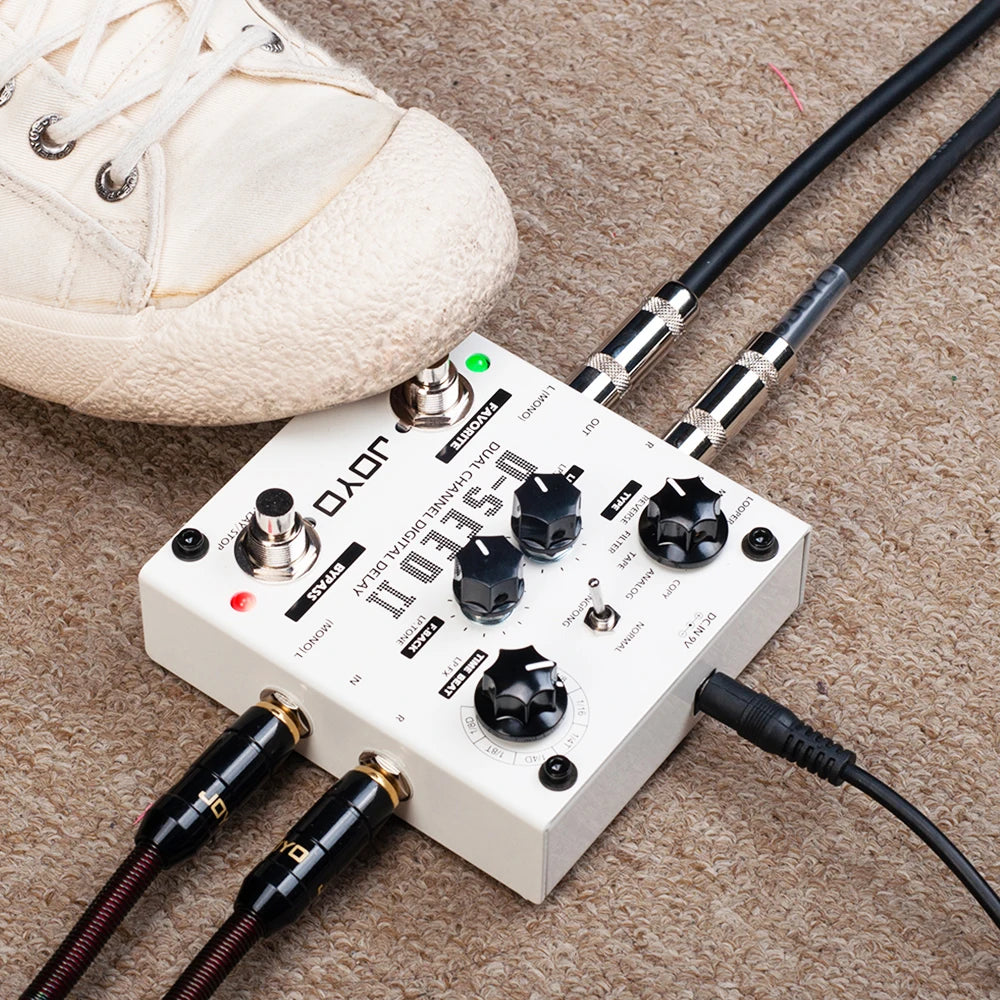 JOYO D-SEED II Digital Delay Pedal Dual Channel 8 Delay Modes Stereo Looper Function Multi Effect Pedal for Electric Guitar