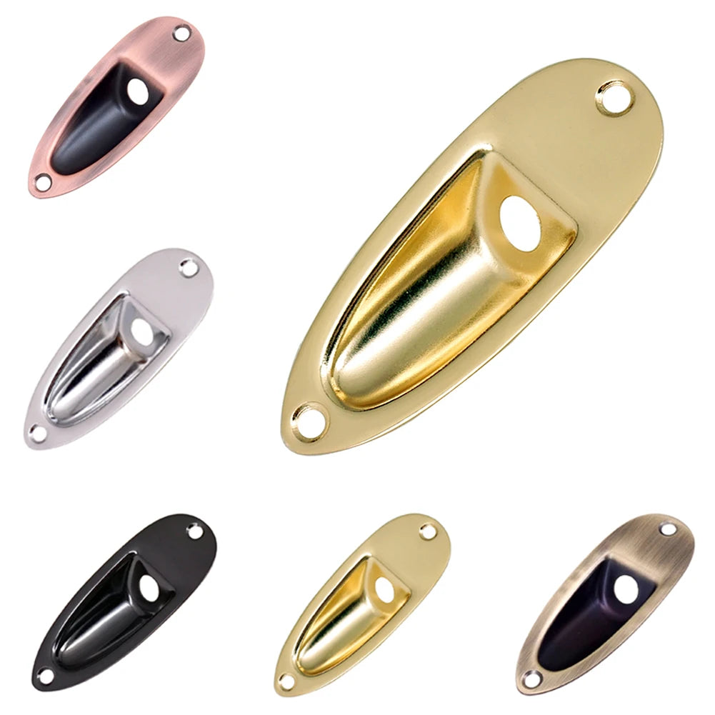 MiniGuitarBR Guitar Parts - Metal Rectangular Jack Plate For Les Paul Tele Style Electric Guitar