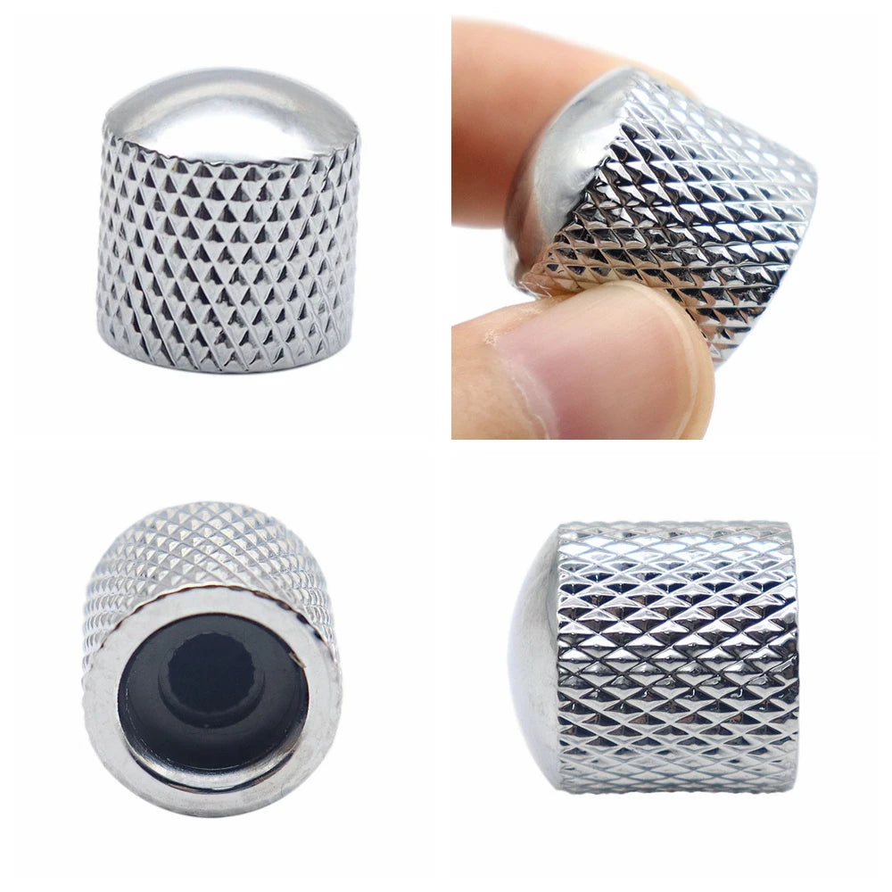 MiniGuitarBR Guitar Parts - 1pcs/2pcs Guitar Knobs Metal 6mm Dome Top Guitar Volume Tone Knobs Pot Control Knobs For Electric Guitar Bass