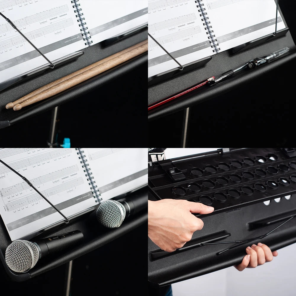 JOYO GSS-01 Folding Music Sheet Stand Detachable Aluminum Alloy Tripod Music Stands Holder Height Adjustable with Carrying Bag