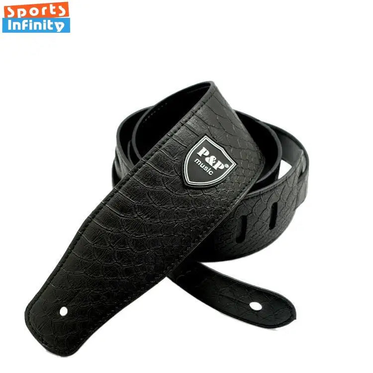 Widen PU Leather Acoustic Guitar Strap Electric Bass Wooden Guitar Shoulder Strap Belt Snake Print Straps Guitar Accessories