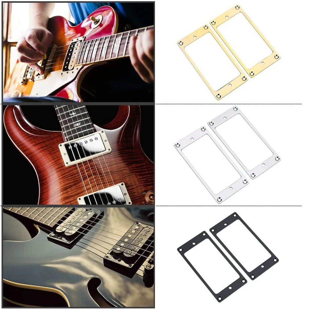 MiniGuitarBR Guitar Parts - 2pcs LP electric guitar pickup metal flat frame for Les Paul LP