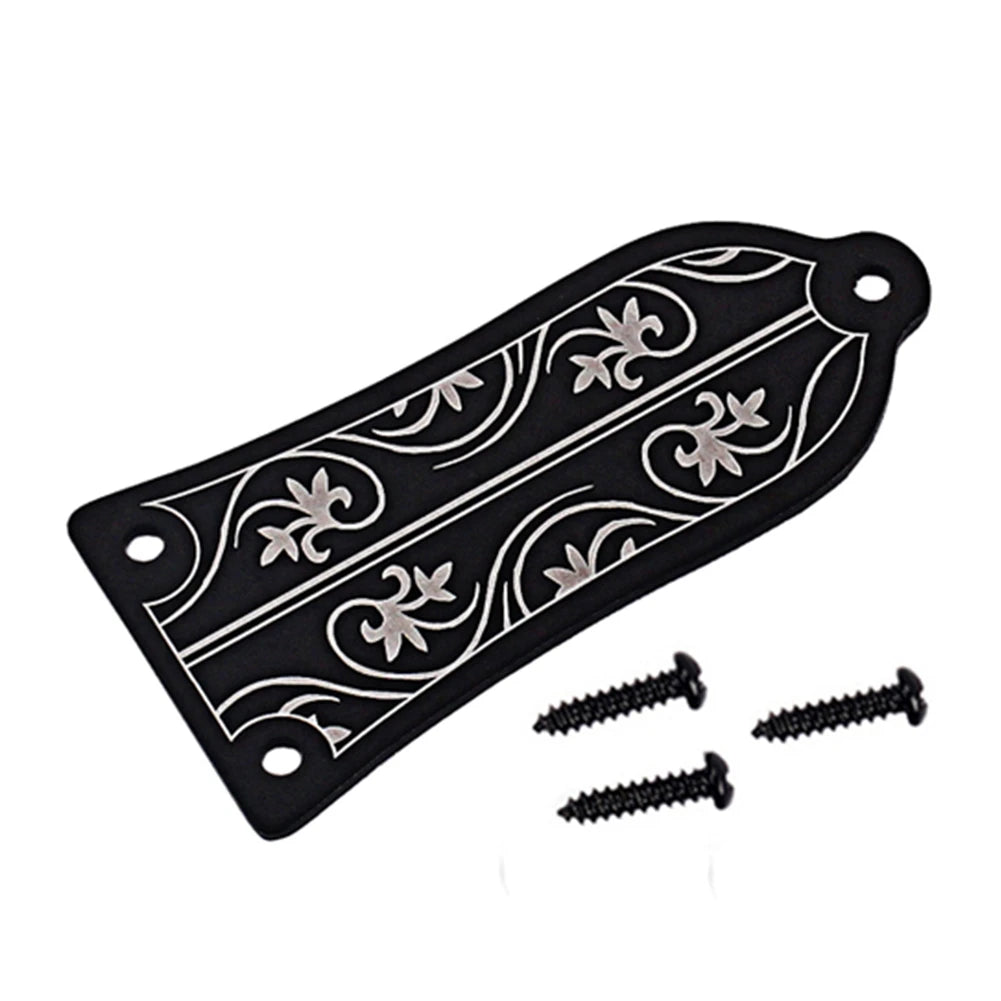 MiniGuitarBR Guitar Parts - Guitar Truss Rod Cover GR34 Truss Rod Shape Case for Electric Guitar Les Paul Epiphone (Black)