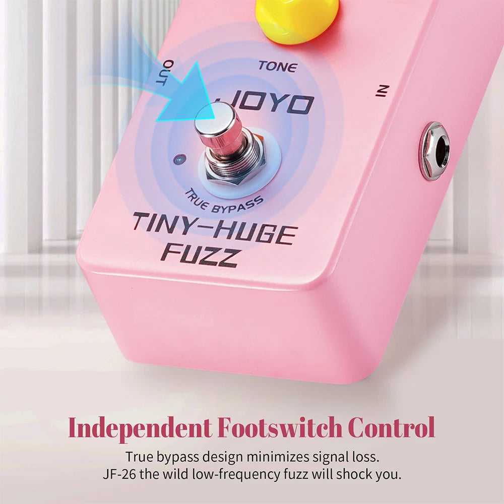 JOYO JF-26 TINY HUGE FUZZ Guitar Effect Pedal 90s Classic Fuzz Tone Effect Pedal with Rich Sustain for Guitar Solos
