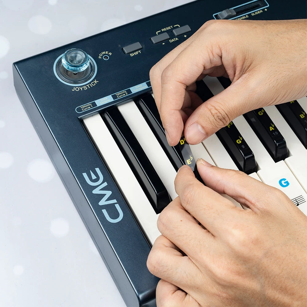 JOYO Guitto Series GFM-02 Piano Keyboard Sticker 88 Keys White & Black Electronic Piano Keyboard Note Sticker for Beginner