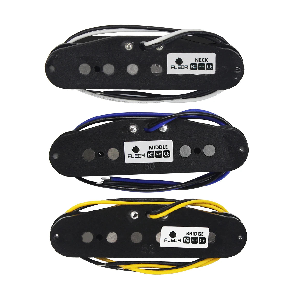 MiniGuitarBR Guitar Parts - 3PCS Cream Vintage Alnico 5 Single Coil Pickups Neck Middle Bridge Pickups Set Flat Top Pole for Fender Stratocaster FD ST Guitar Parts