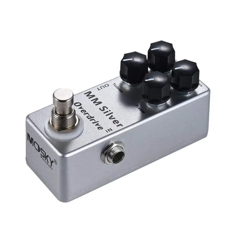Mosky MM Silver Electric Guitar Bass Overdrive Effects Pedal 4 Modes True Bypass