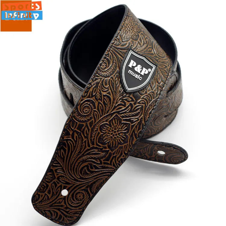 Widen PU Leather Acoustic Guitar Strap Electric Bass Wooden Guitar Shoulder Strap Belt Snake Print Straps Guitar Accessories