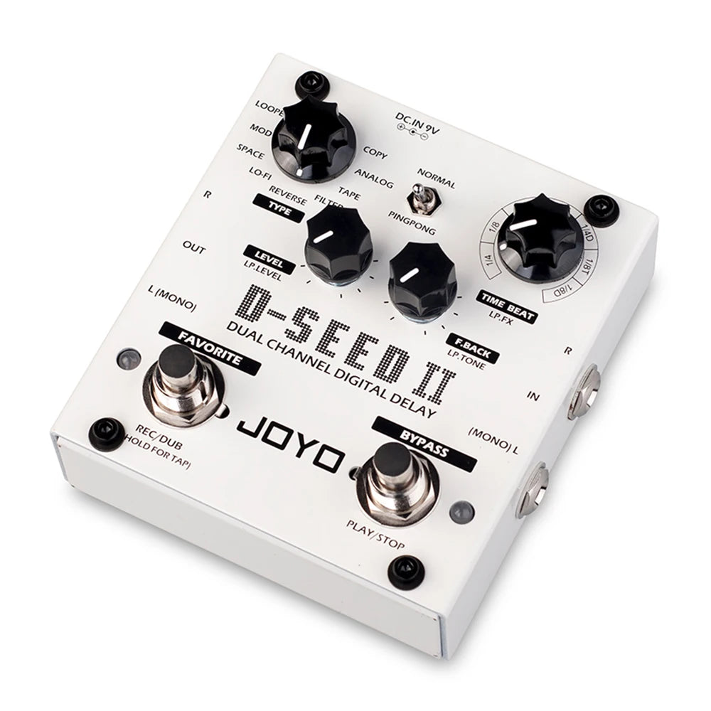 JOYO D-SEED II Digital Delay Pedal Dual Channel 8 Delay Modes Stereo Looper Function Multi Effect Pedal for Electric Guitar