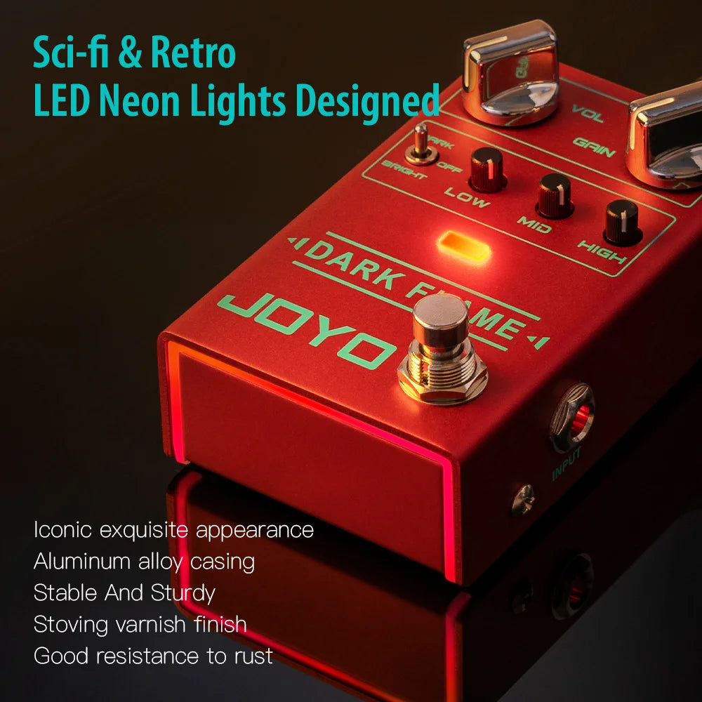 JOYO R-17 Dark Flame Modern Metal High Gain Distortion Pedal Multiple Tones 3 Band EQ for Guitar Riffs and Solos