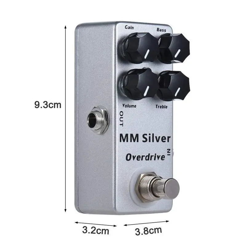 Mosky MM Silver Electric Guitar Bass Overdrive Effects Pedal 4 Modes True Bypass