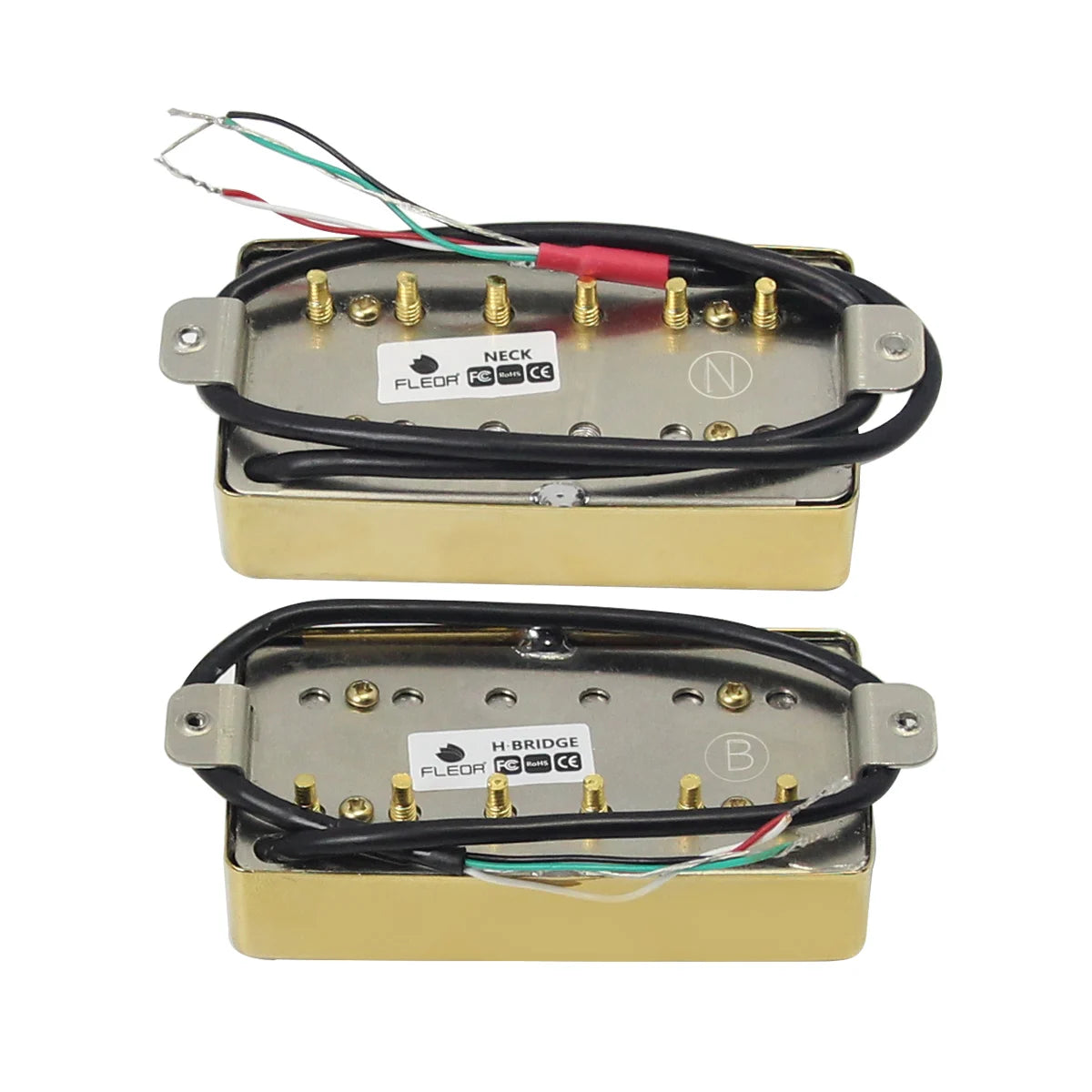 MiniGuitarBR Guitar Parts - 1PC LP Guitar Alnico 5 Humbucker Pickup 4-Conductors Neck or Bridge Electric Guitar Parts