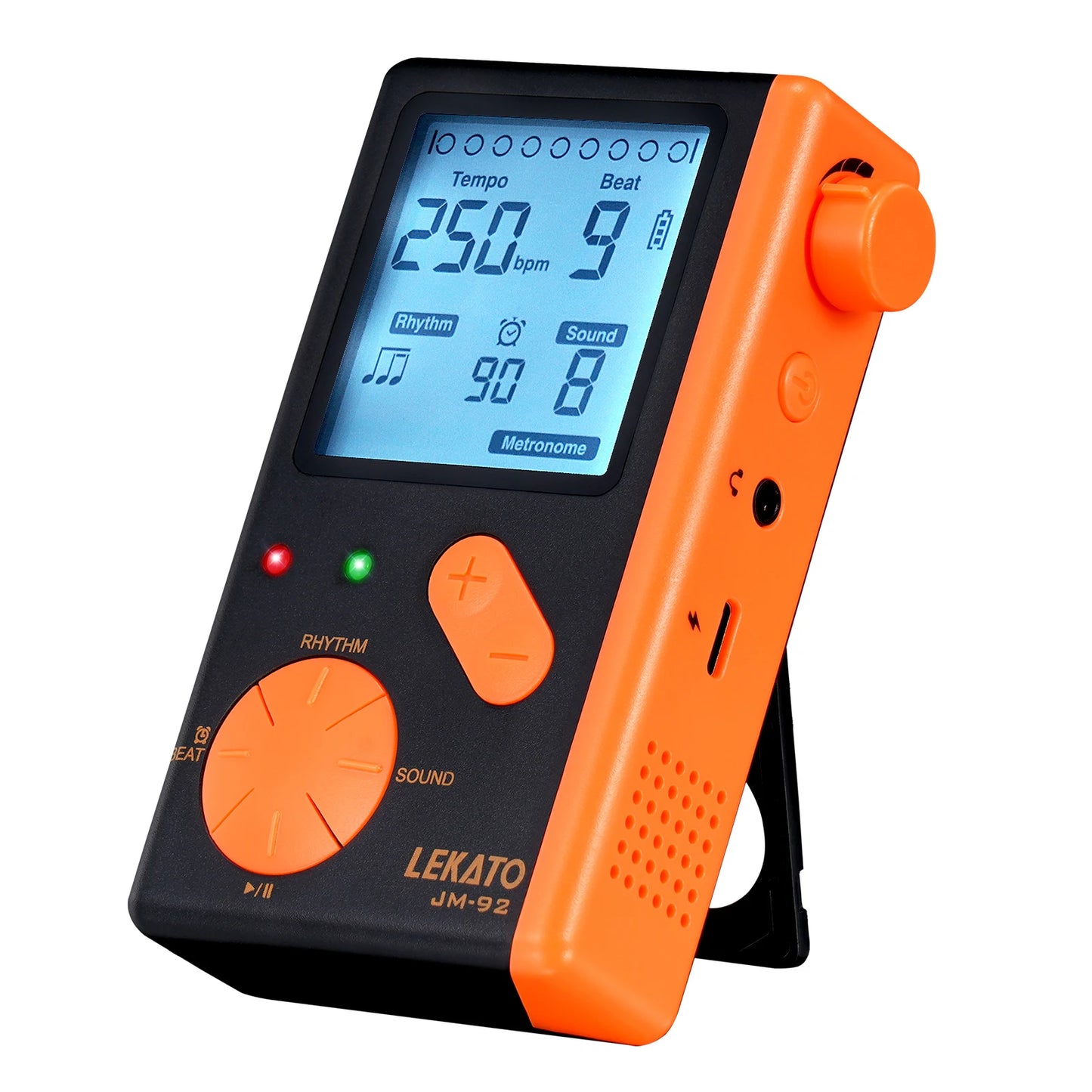 2-in-1 Pocket LEKATO Electronic Digital Metronome for Piano Guitar Drum Ukulele Practice with Timer 8 Beat Tones Tone Generator