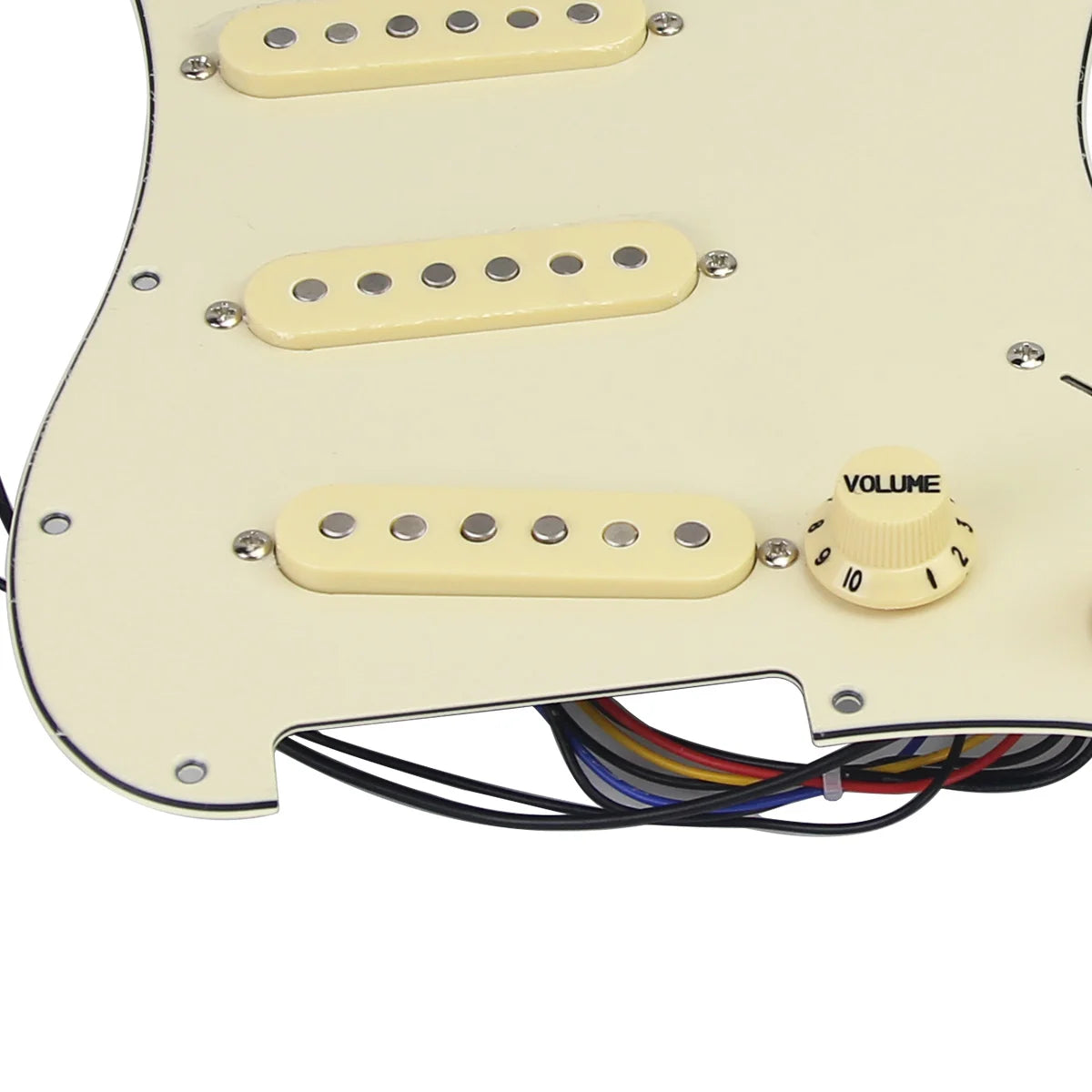 MiniGuitarBR Guitar Parts - Vintage Staggered Alnico 5 SSS Prewired Pickguard ST 11 Holes Loaded Guitar Pickguard