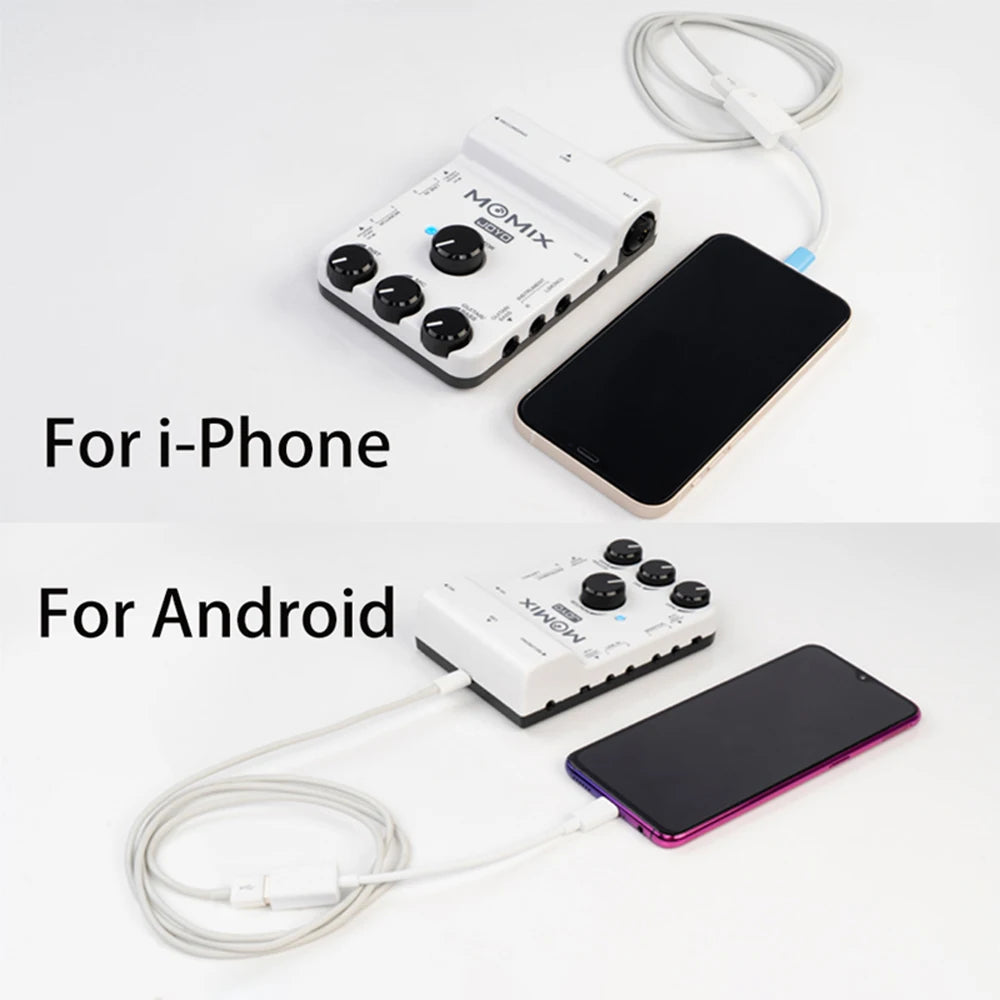 JOYO MOMIX Sound Card Loop Back For Live Streaming/Recording Support Mic/Guitar/Bass/Keyboard/Electronic Drum/ Built-in battery