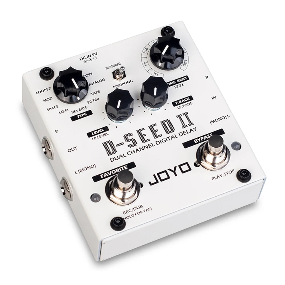 JOYO D-SEED II Digital Delay Pedal Dual Channel 8 Delay Modes Stereo Looper Function Multi Effect Pedal for Electric Guitar