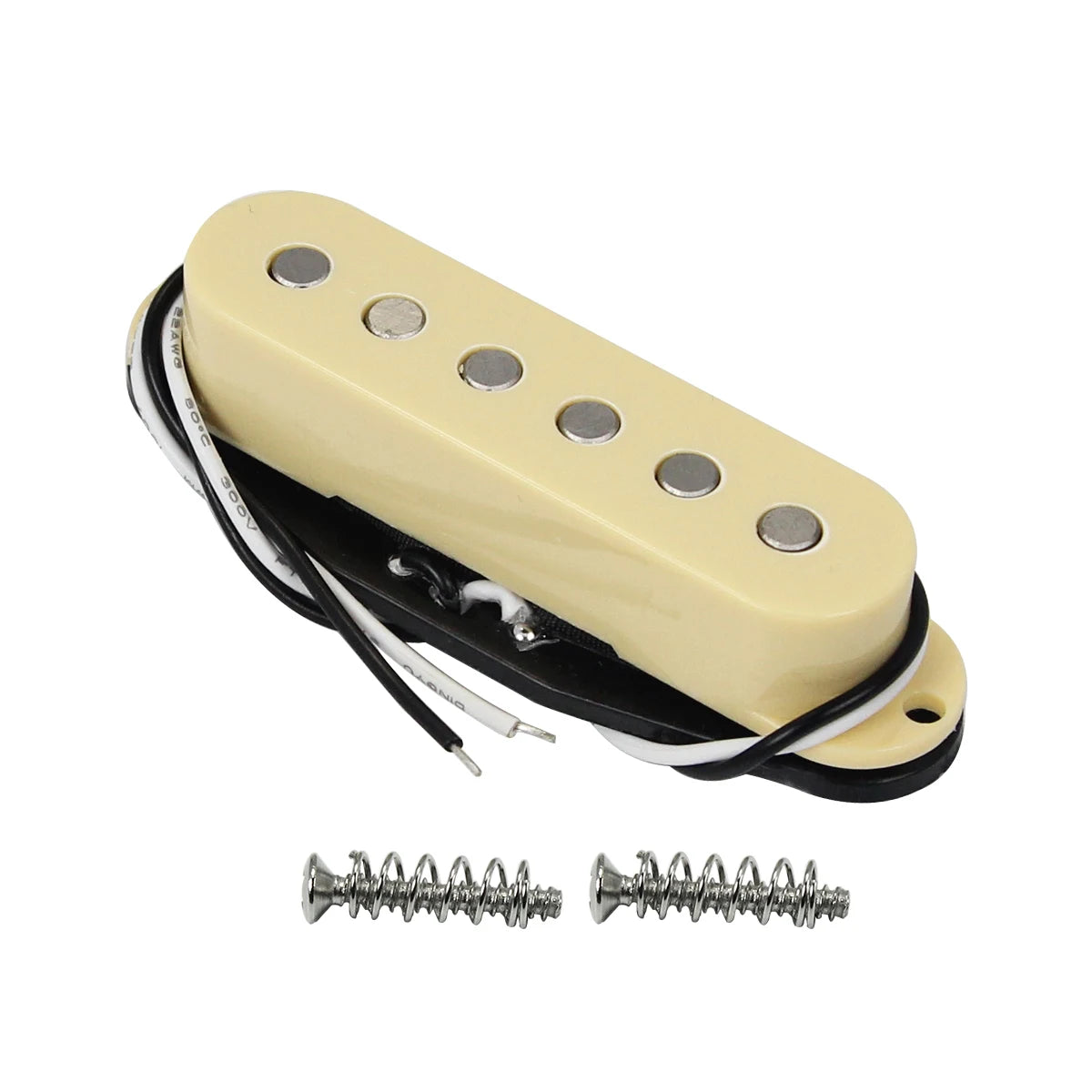 MiniGuitarBR Guitar Parts - 3PCS Cream Vintage Alnico 5 Single Coil Pickups Neck Middle Bridge Pickups Set Flat Top Pole for Fender Stratocaster FD ST Guitar Parts