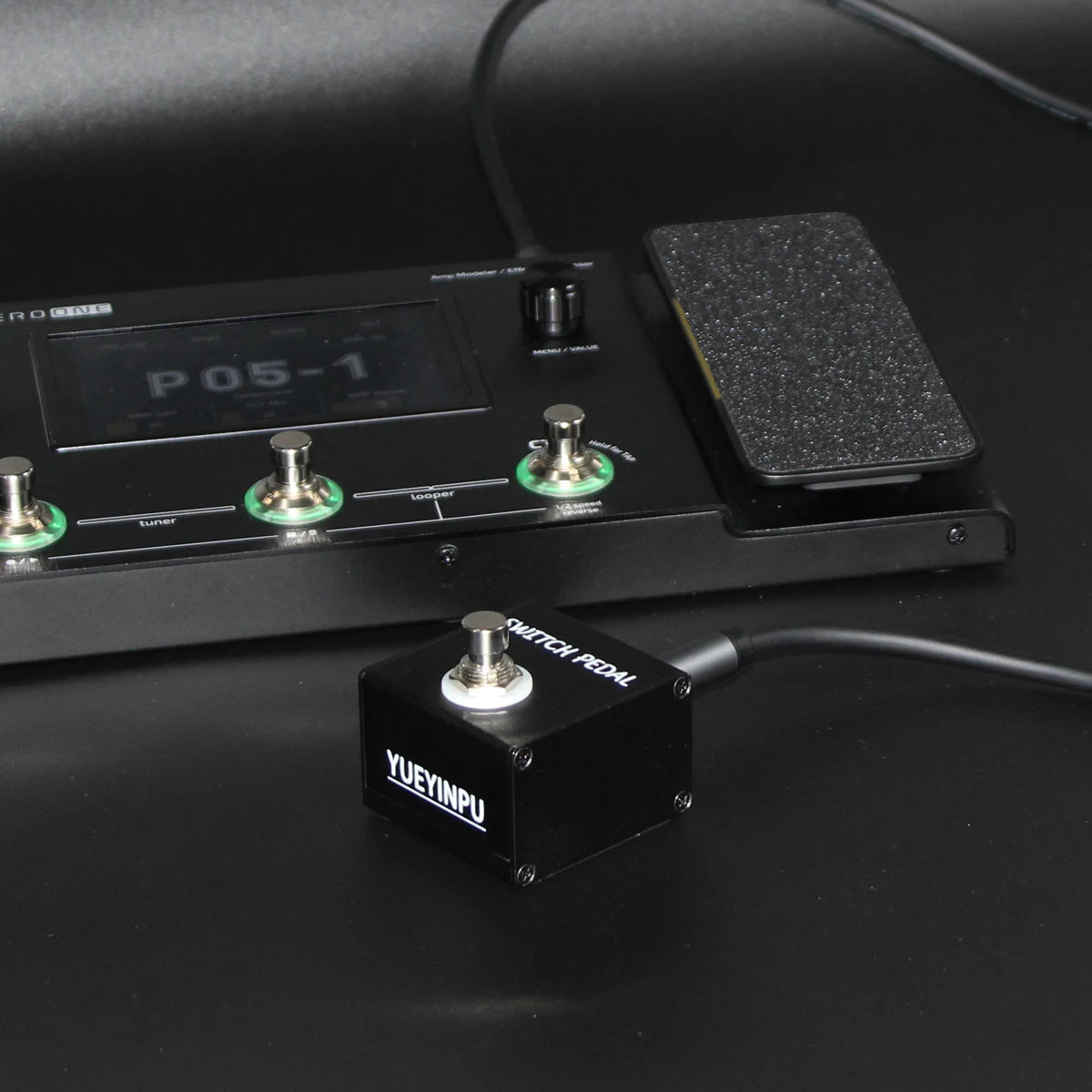 MiniGuitarBR GuitarParts - Tap Switch 1/4" Delay Guitar Effect Pedal Momentary Latch With TS Cable Metal Footswitch Effect Pedal Accessories