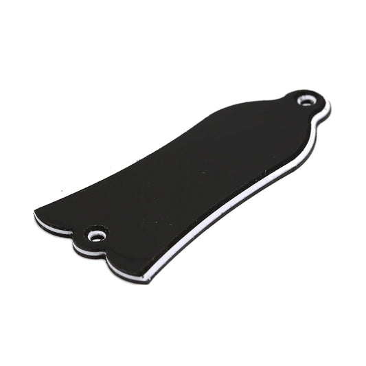MiniGuitarBR Guitar Parts - 1PC 2Holes Bell-shaped PVC Truss Rod Cover Plate Scroll Plate for LP SG Flying V ES Guitar Black