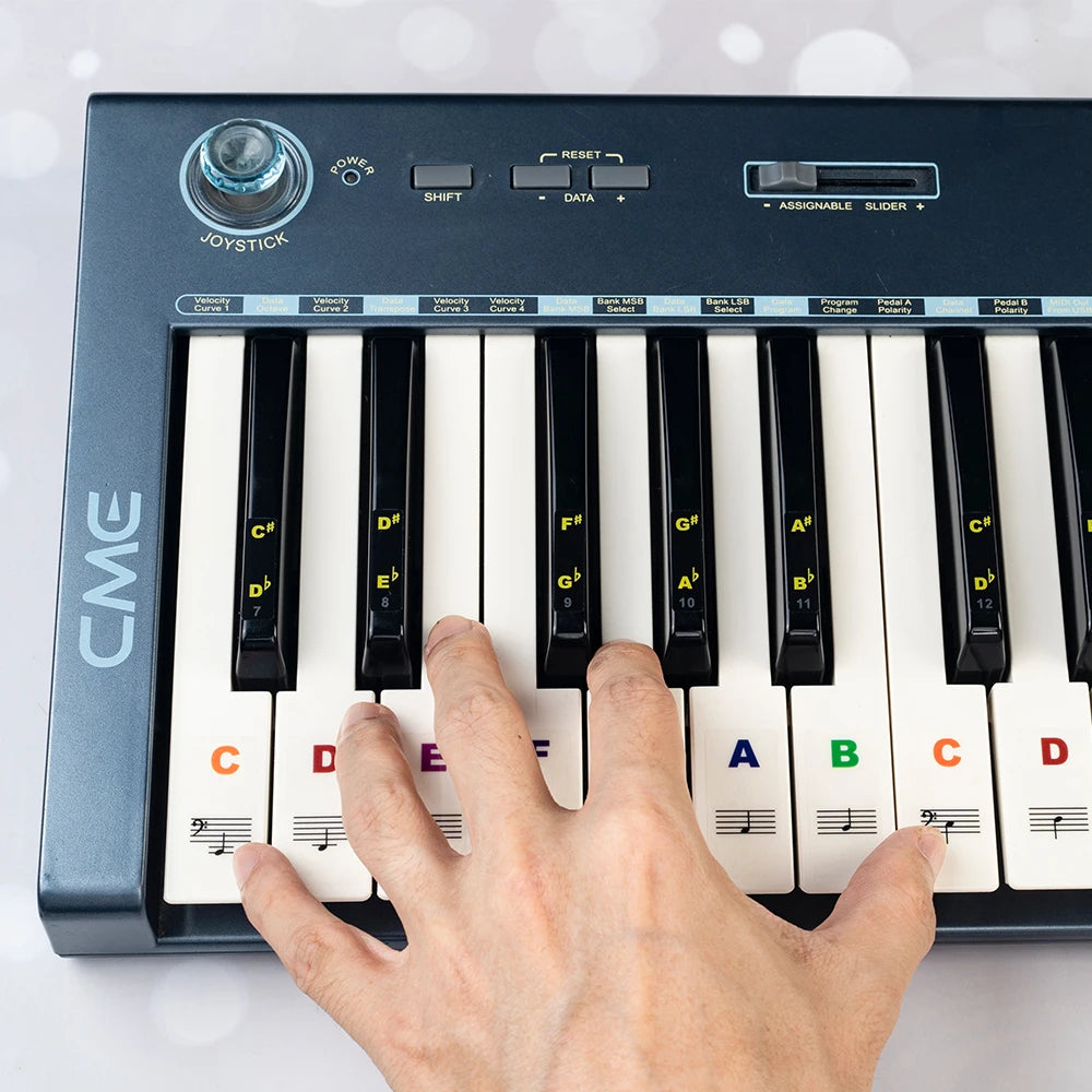 JOYO Guitto Series GFM-02 Piano Keyboard Sticker 88 Keys White & Black Electronic Piano Keyboard Note Sticker for Beginner