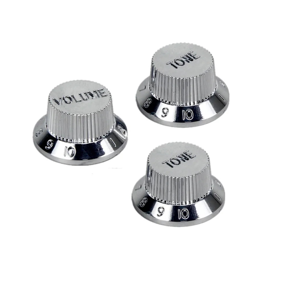 MiniGuitarBR Guitar Parts - Plastic 2T1V Top Hat Electric Guitar Knobs Volume Tone Control Knobs Caps Buttons Fit ST Guitar Accessories