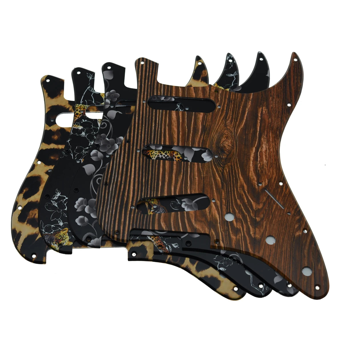 MiniGuitarBR Guitar Parts -  11 Hole 3D Printed Plastic  ST/Strat Guitar Pickguard Scratch Plate Reverse Bridge Fits Jimi/Hendrix for Stratocaster