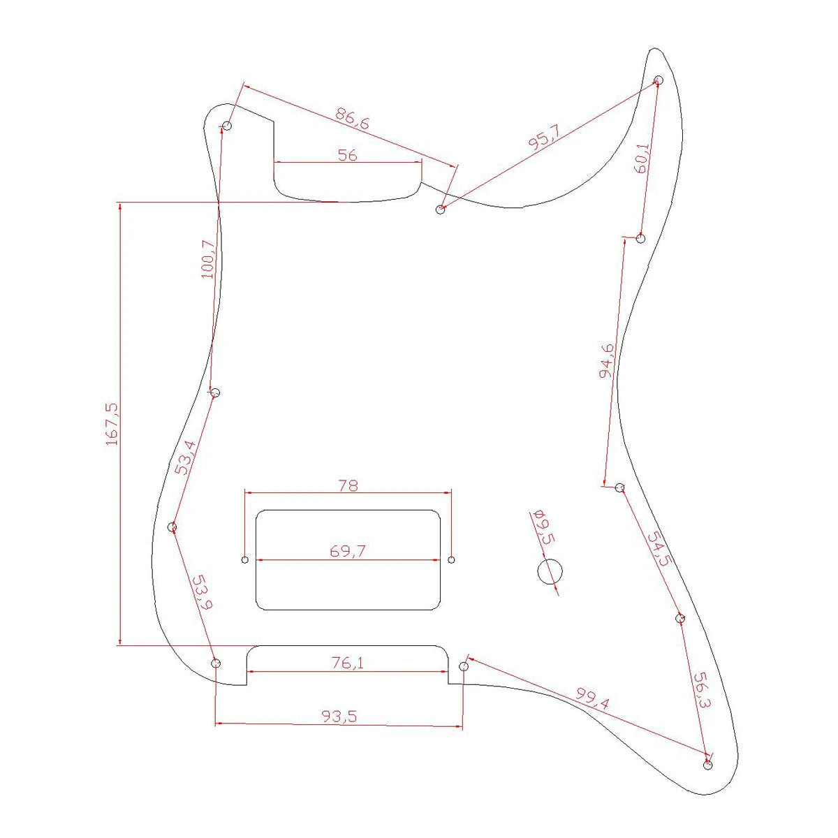 MiniGuitarBR Guitar Parts - Pickguard for Strat ST Scratch Plate for Fender Delonge Stratocaster Guitar Accessories