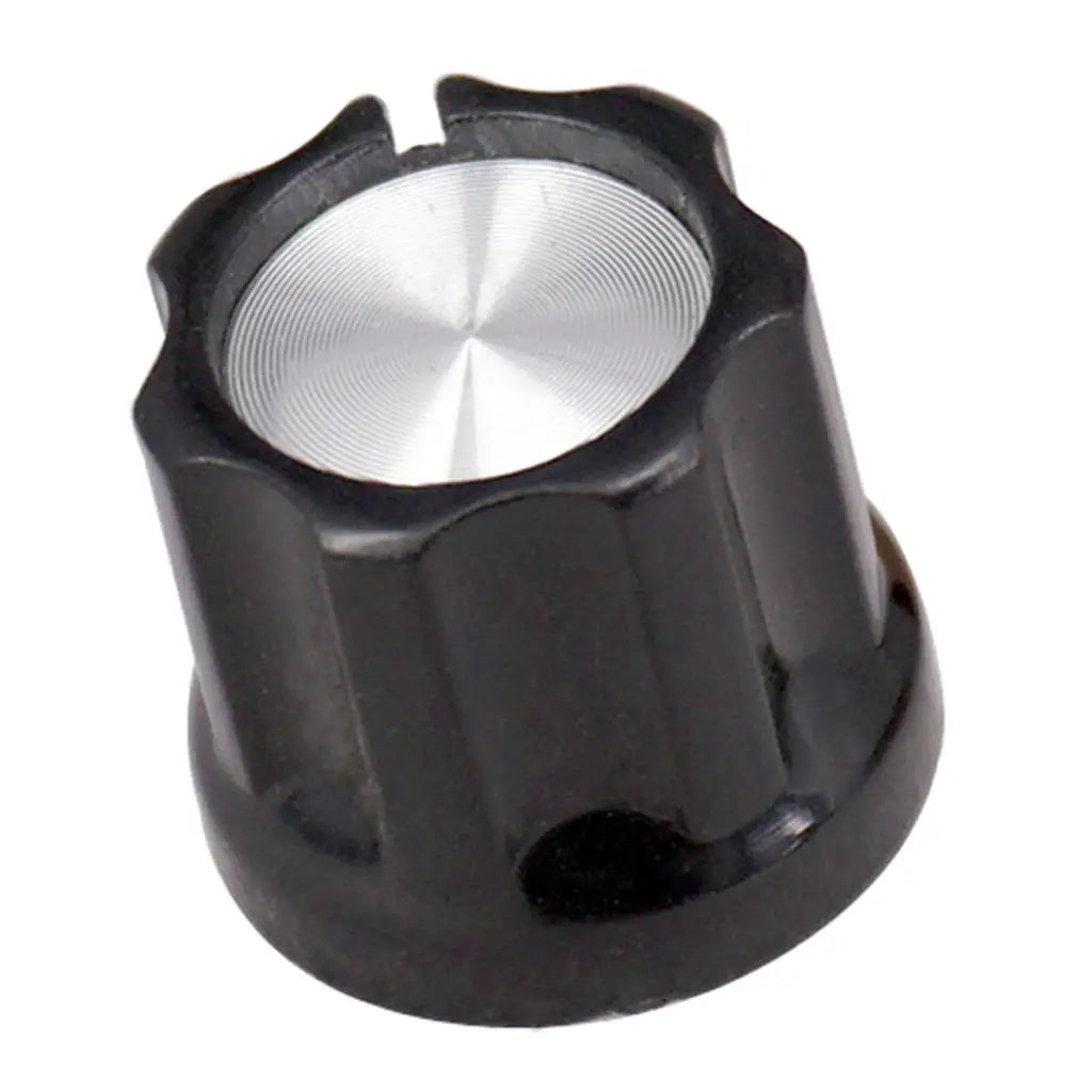 MiniCafeBR Guitar Parts - Pack of 10 Plastic Aluminum Sheet Volume Control Knob Buttons for Electric Guitar/Bass Accessory