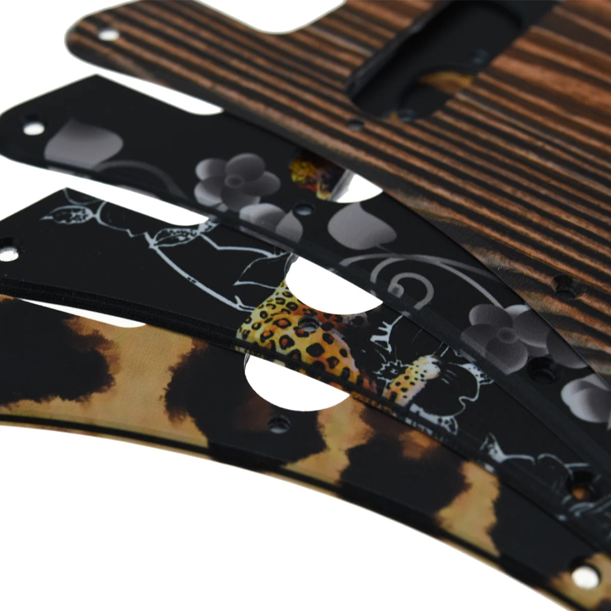 MiniGuitarBR Guitar Parts -  11 Hole 3D Printed Plastic  ST/Strat Guitar Pickguard Scratch Plate Reverse Bridge Fits Jimi/Hendrix for Stratocaster