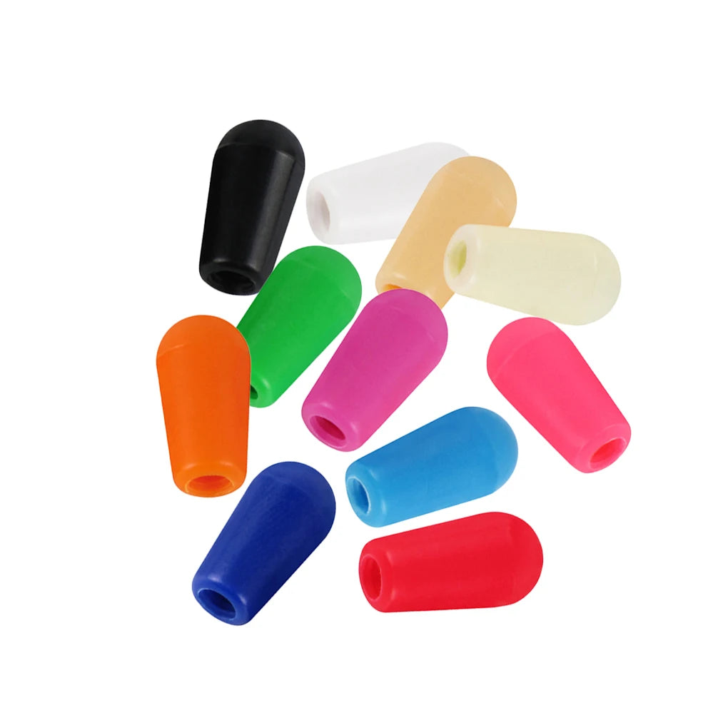 MiniGuitarBR Guitar Parts - 6pcs Plastic 3 Way Toggle Switch Tip Cap Knob 4mm Replacement for Electric Guitar Pickup Selector Switch Tips