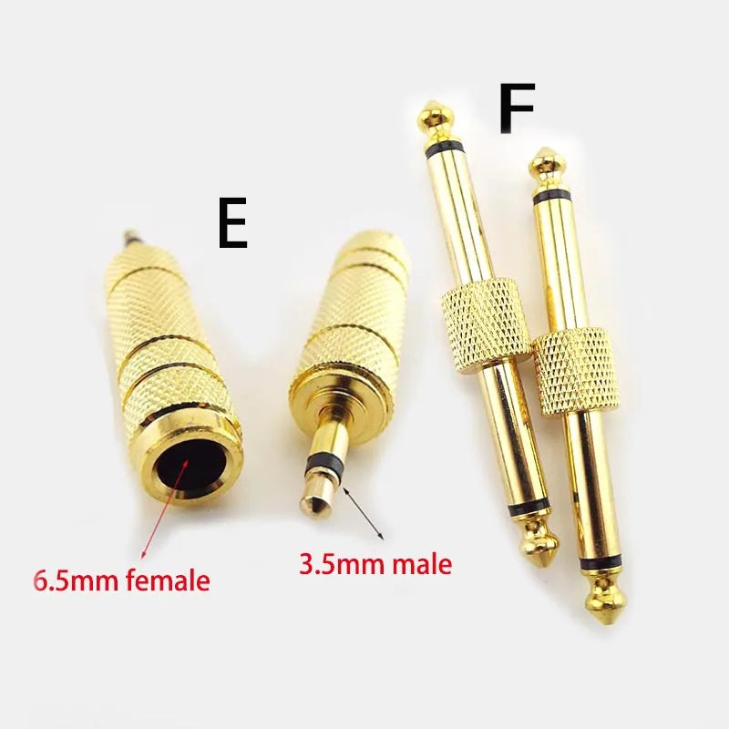MiniGuitarBR Guitar Parts - 5pcs 6.35mm Plug to 3.5mm Jack Audio Headset Microphone Guitar Adapter 6.5mm Male to 3.5mm Female Converter Aux Cable