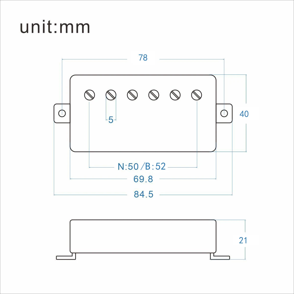 MiniGuitarBR Guitar Parts - 1PC LP Guitar Alnico 5 Humbucker Pickup 4-Conductors Neck or Bridge Electric Guitar Parts