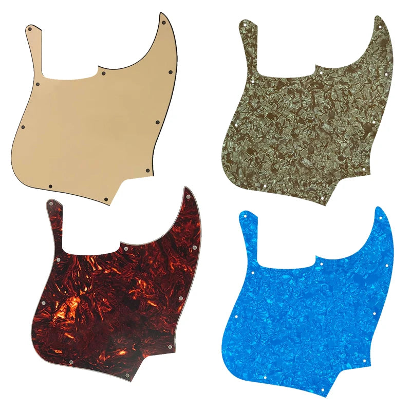 MiniGuitarBR Guitar Parts - Pickguard For US 10 Holes 5 String Jazz Bass Guitar Pickguard Blank Scratch Plate Multicolor Flame Pattern