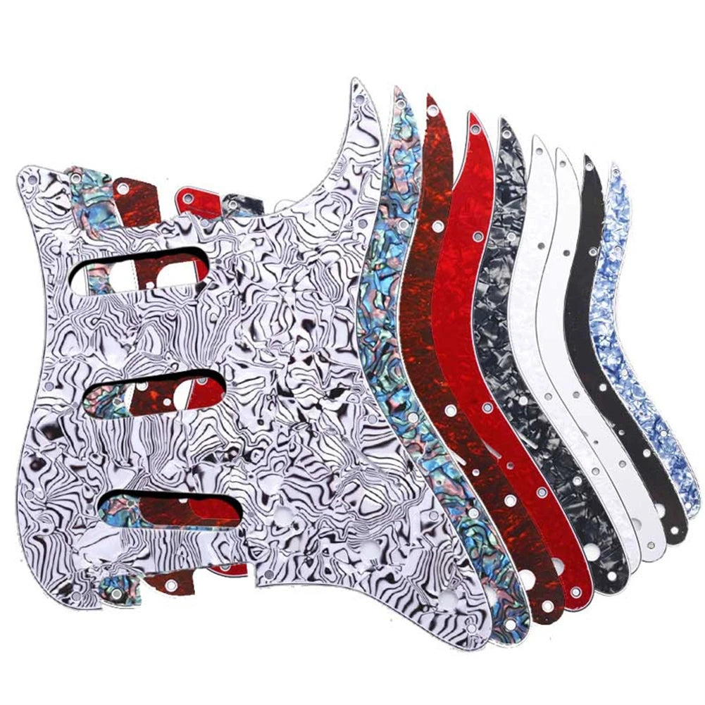 MiniGuitarBR Guitar Parts - PVC Celluloid Pickguard For Stratocasters Electric Guitars 3 Ply 11 Holes Easy Installation Electric Guitar Accessories