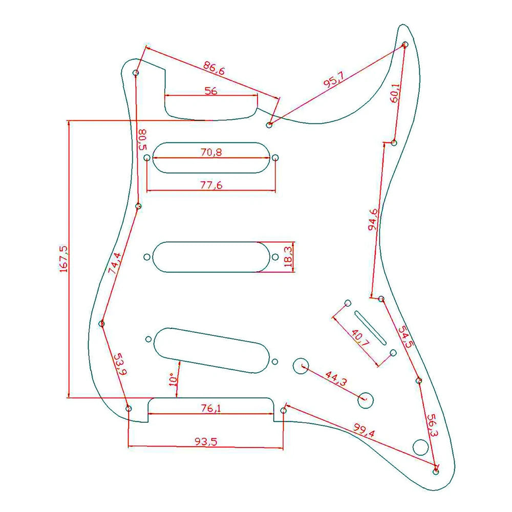 MiniGuitarBR Guitar Parts - 11 Hole American FD ST SSS Guitar Pickguard for Fender for Strat 62 Single Coil Pickups Scratch Plate for Stratocaster