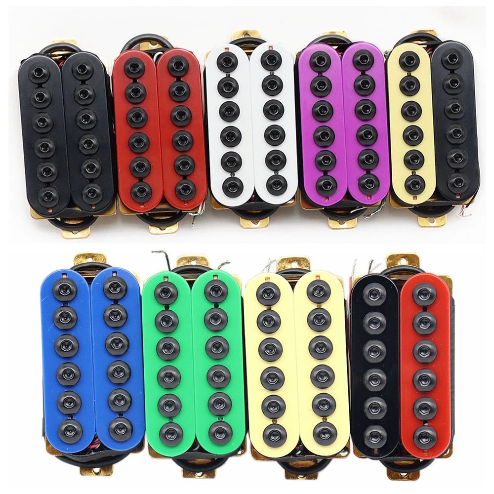 MiniGuitarBR Guitar Parts - 1pcs Ceramic Magnet Electric Guitar Humbucker Pickup Set, Bridge and Neck Invader Style