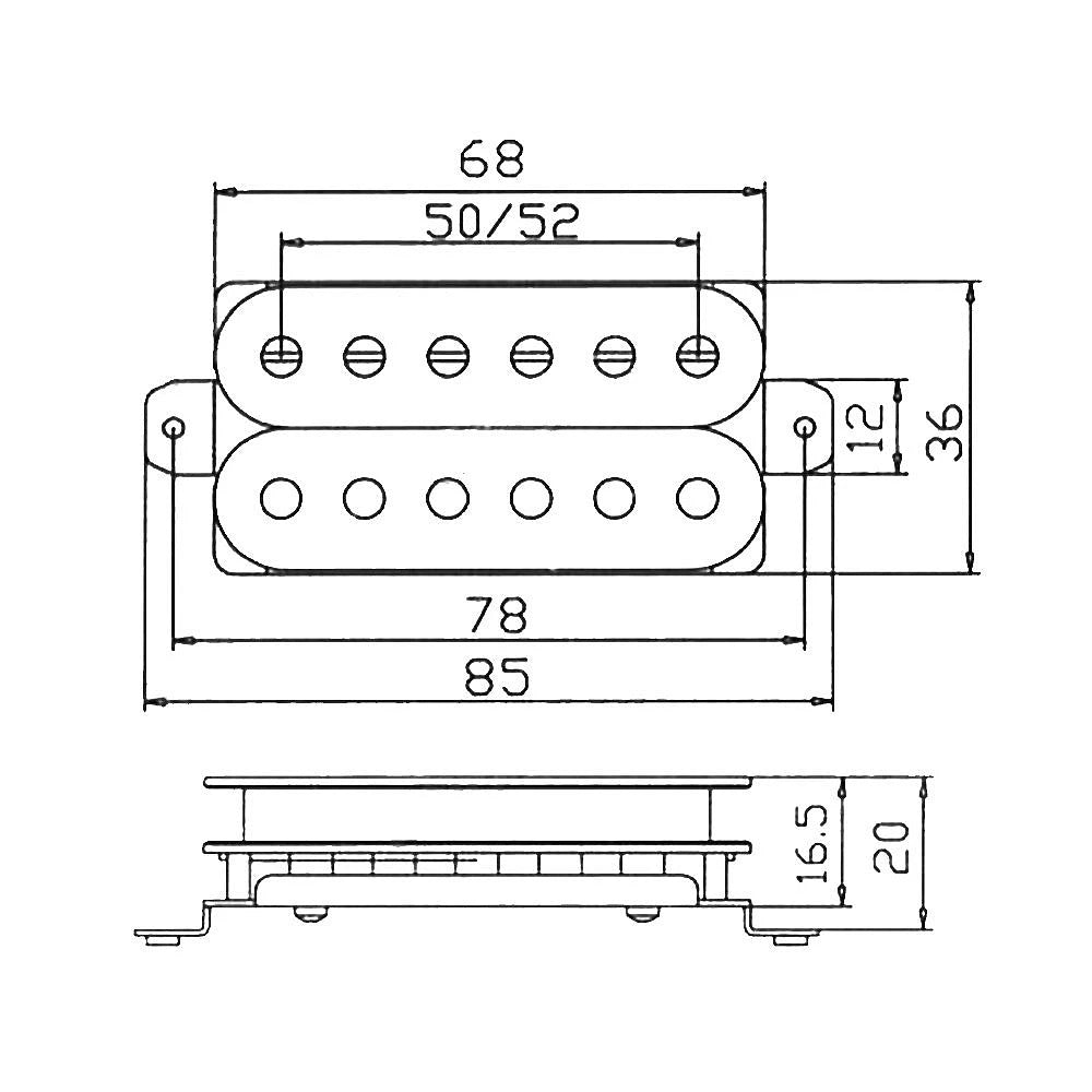 MiniGuitarBR Guitar Parts - 1pcs Ceramic Magnet Electric Guitar Humbucker Pickup Set, Bridge and Neck Invader Style
