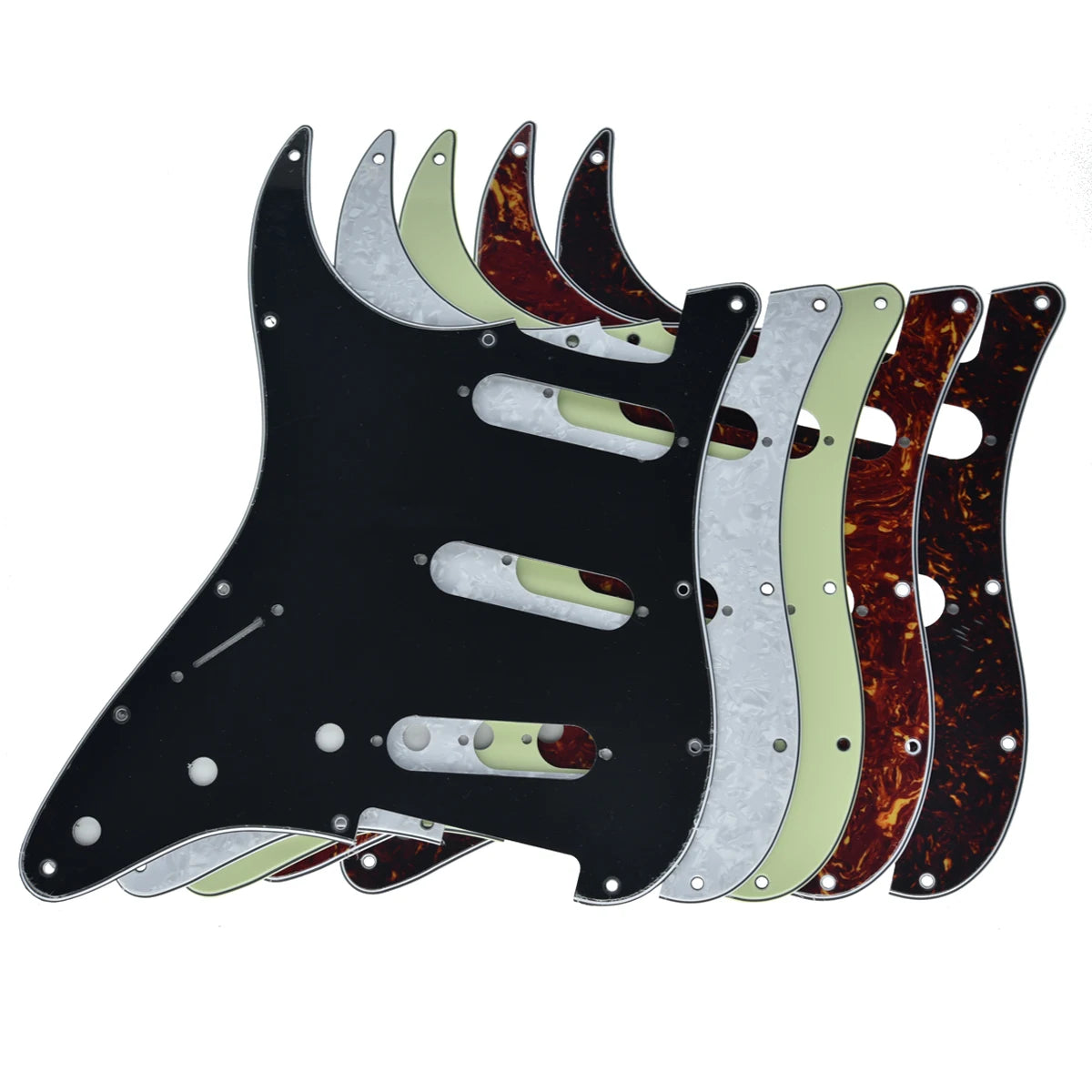 MiniGuitarBR - LEFT HANDED ST Strat SSS Pickguard & Left Handed Tremolo Backplate Trem Cover Set for American Stratocaster