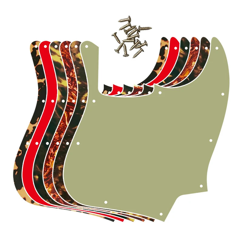 MiniGuitarBR Guitar Parts - Pickguard For US 10 Holes 5 String Jazz Bass Guitar Pickguard Blank Scratch Plate Multicolor Flame Pattern