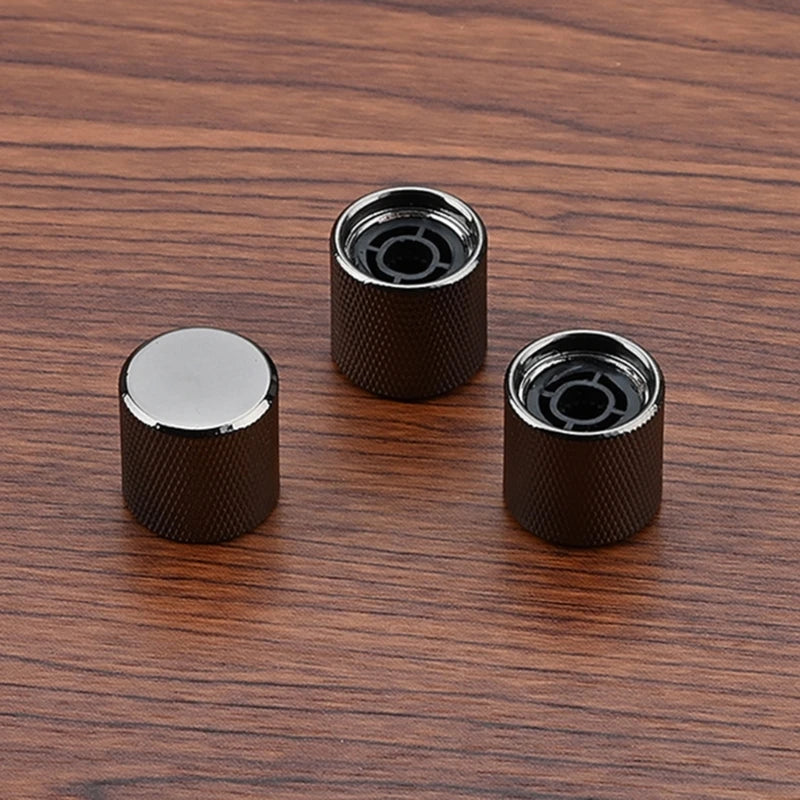 MiniGuitarBR Guitar Parts - G92F 3 Pieces Metal Volume Tone Dome Knob Cap Guitar Potentiometer Speed Control Knobs for Electric Guitar or Bass Durable