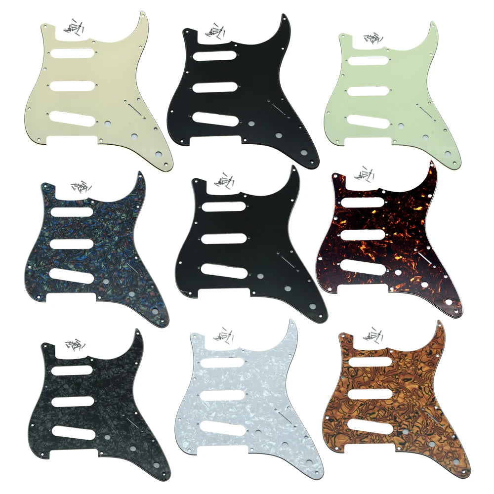 MiniGuitarBR Guitar Parts - 11 Hole American FD ST SSS Guitar Pickguard for Fender for Strat 62 Single Coil Pickups Scratch Plate for Stratocaster