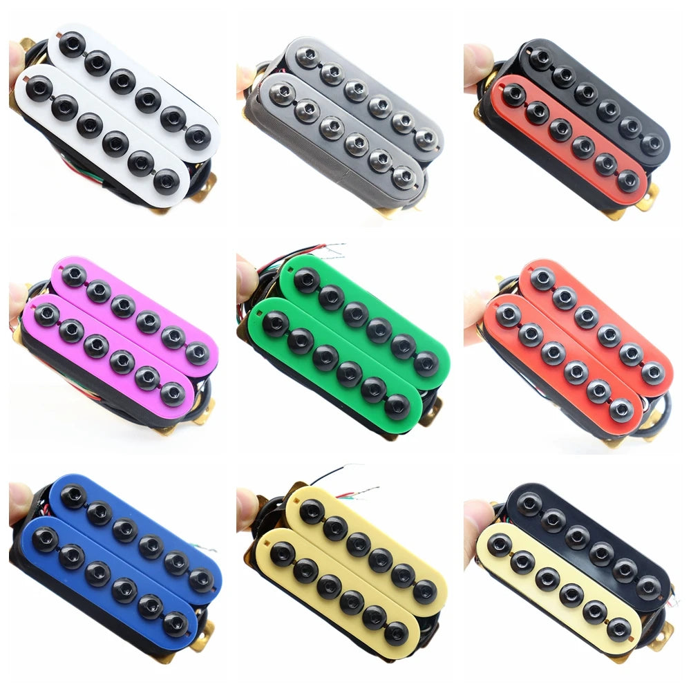 MiniGuitarBR Guitar Parts - 1pcs Ceramic Magnet Electric Guitar Humbucker Pickup Set, Bridge and Neck Invader Style